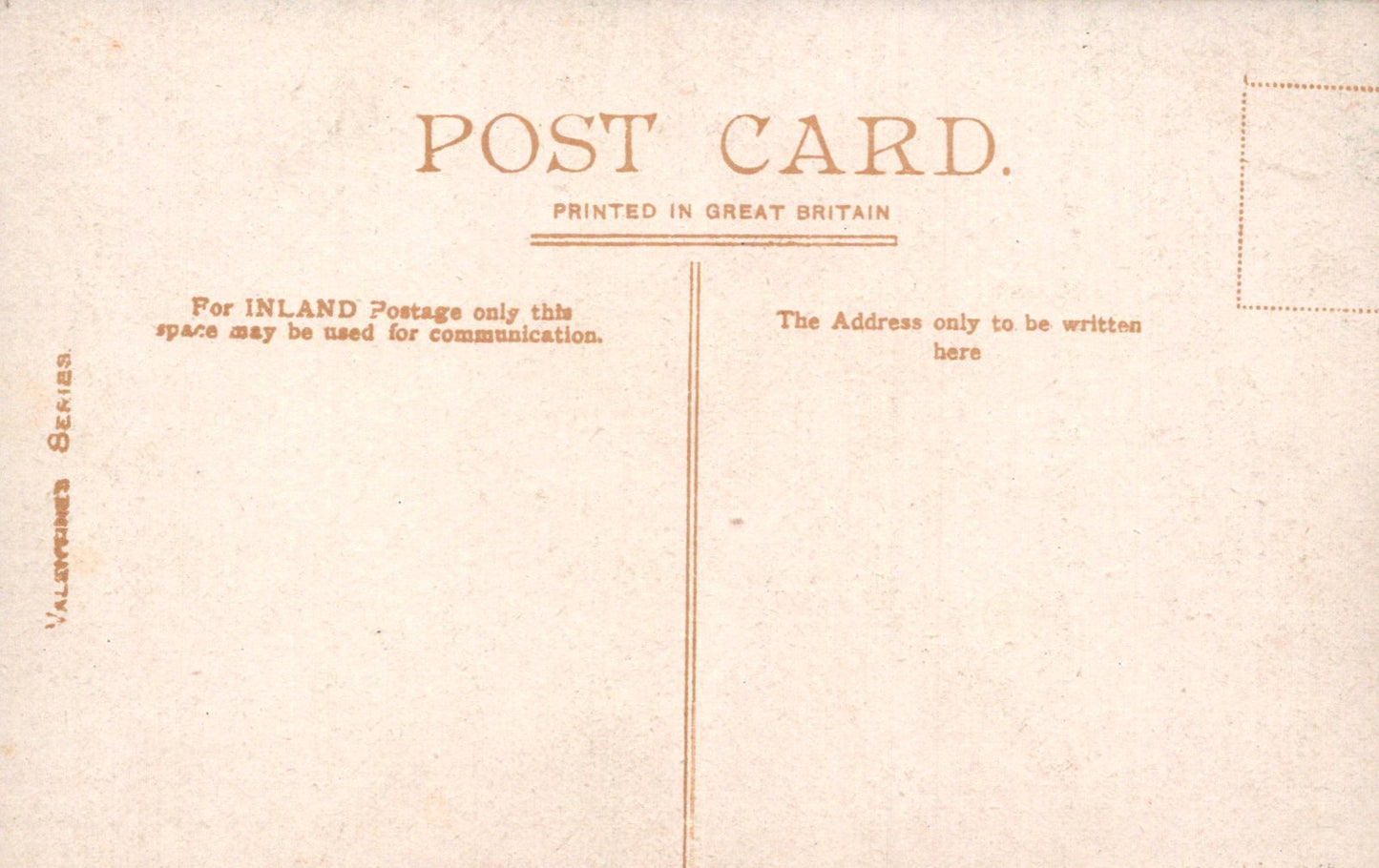 Vintage postcard with text printed in Great Britain