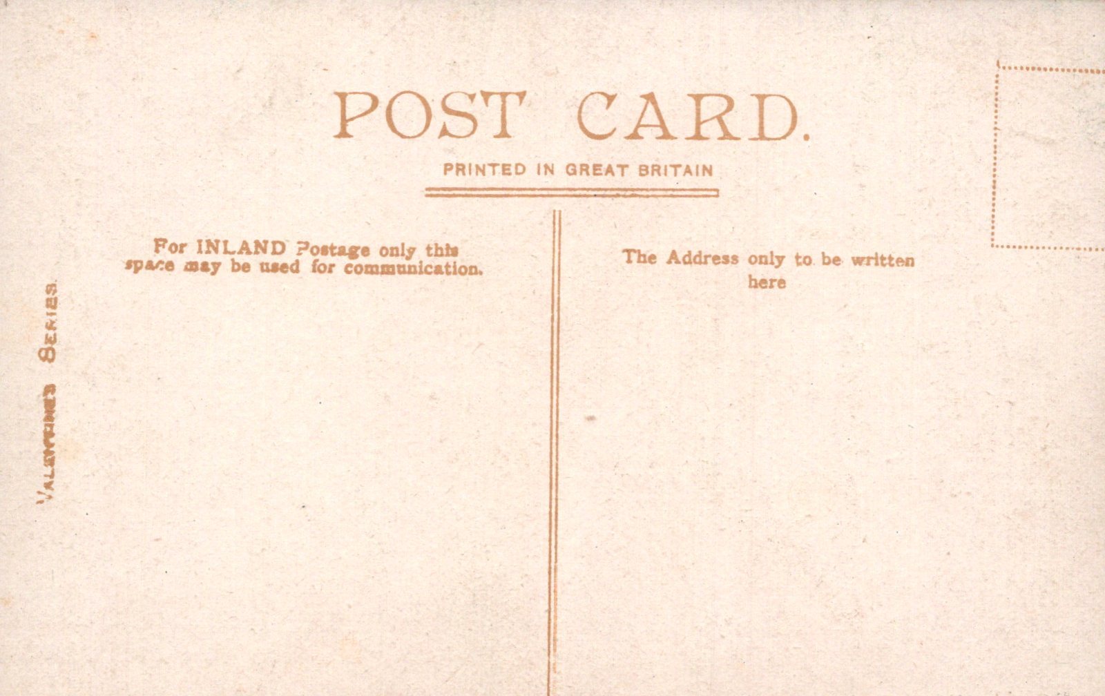 Vintage postcard with text printed in Great Britain