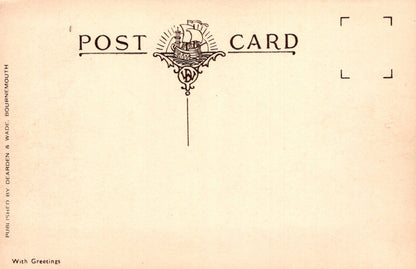Vintage-style postcard with decorative design and text on a beige background