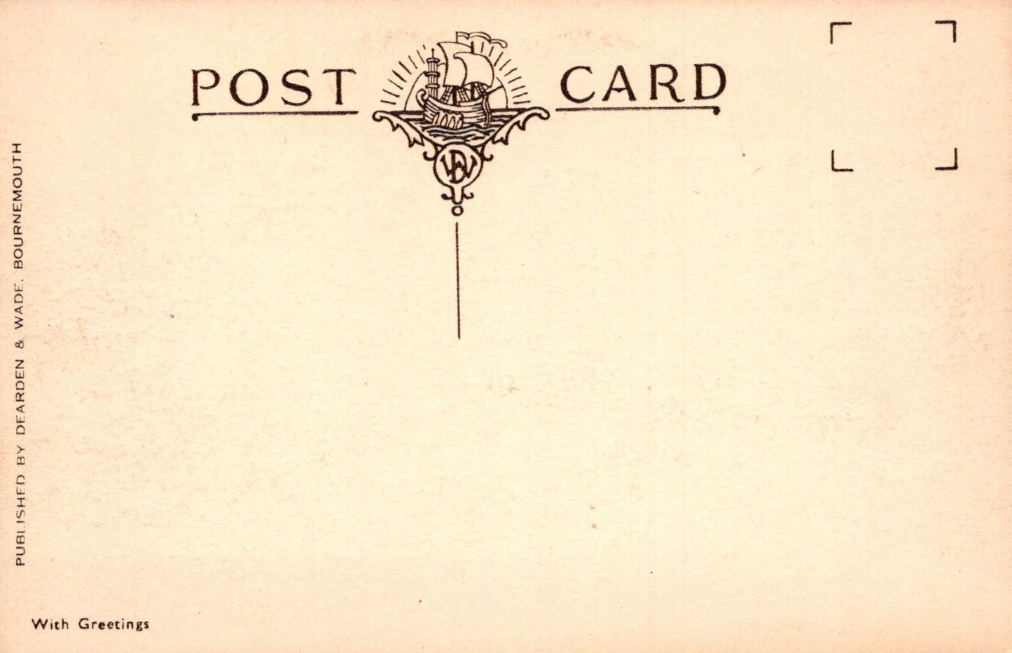 Vintage postcard with ship illustration and text on a beige background