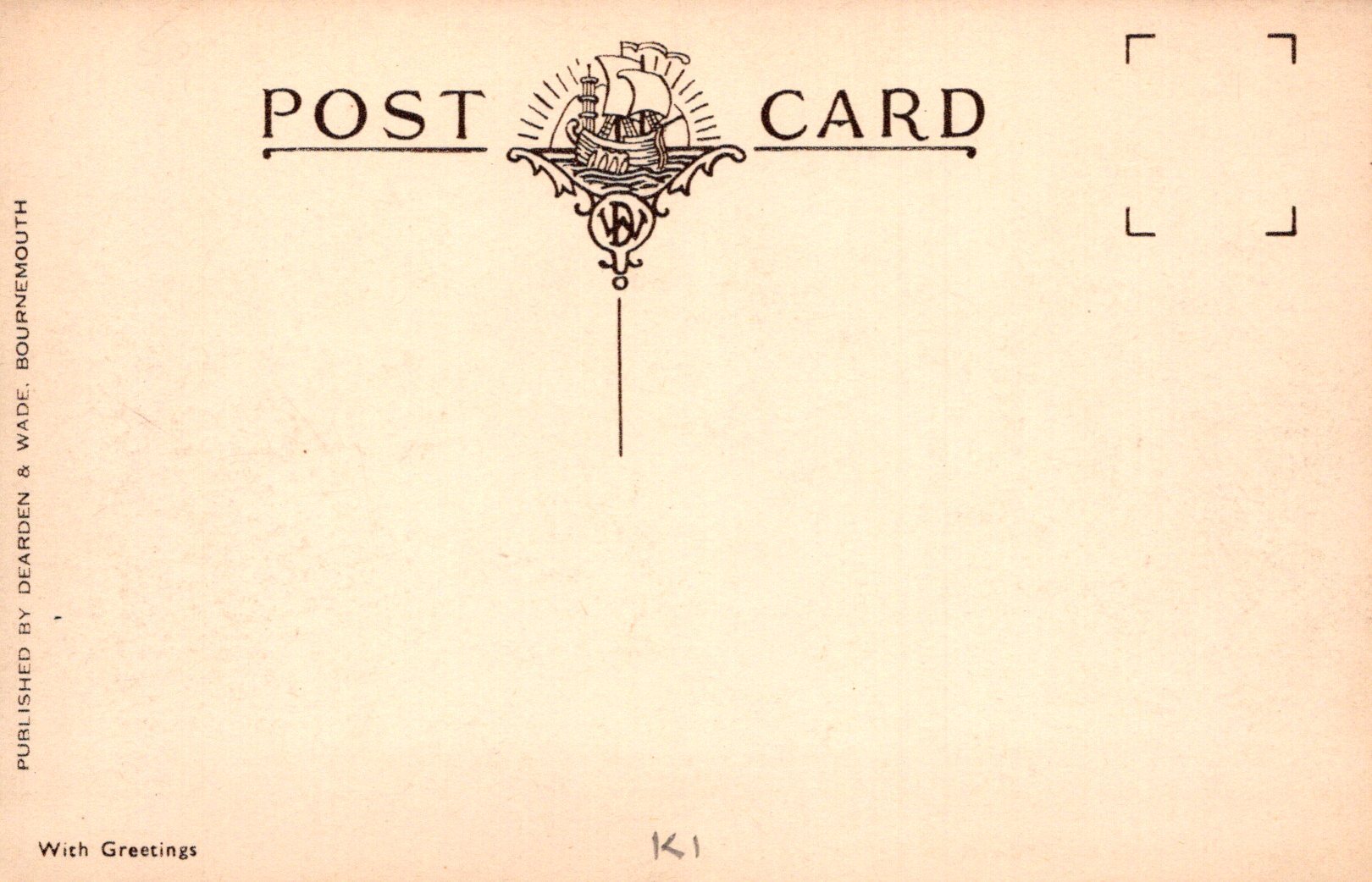 Vintage postcard with ship illustration and text on a beige background