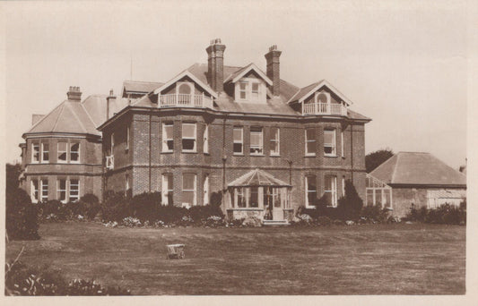 Large mansion with a garden in black and white