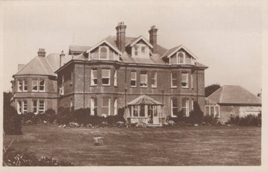 Large mansion with a garden in black and white
