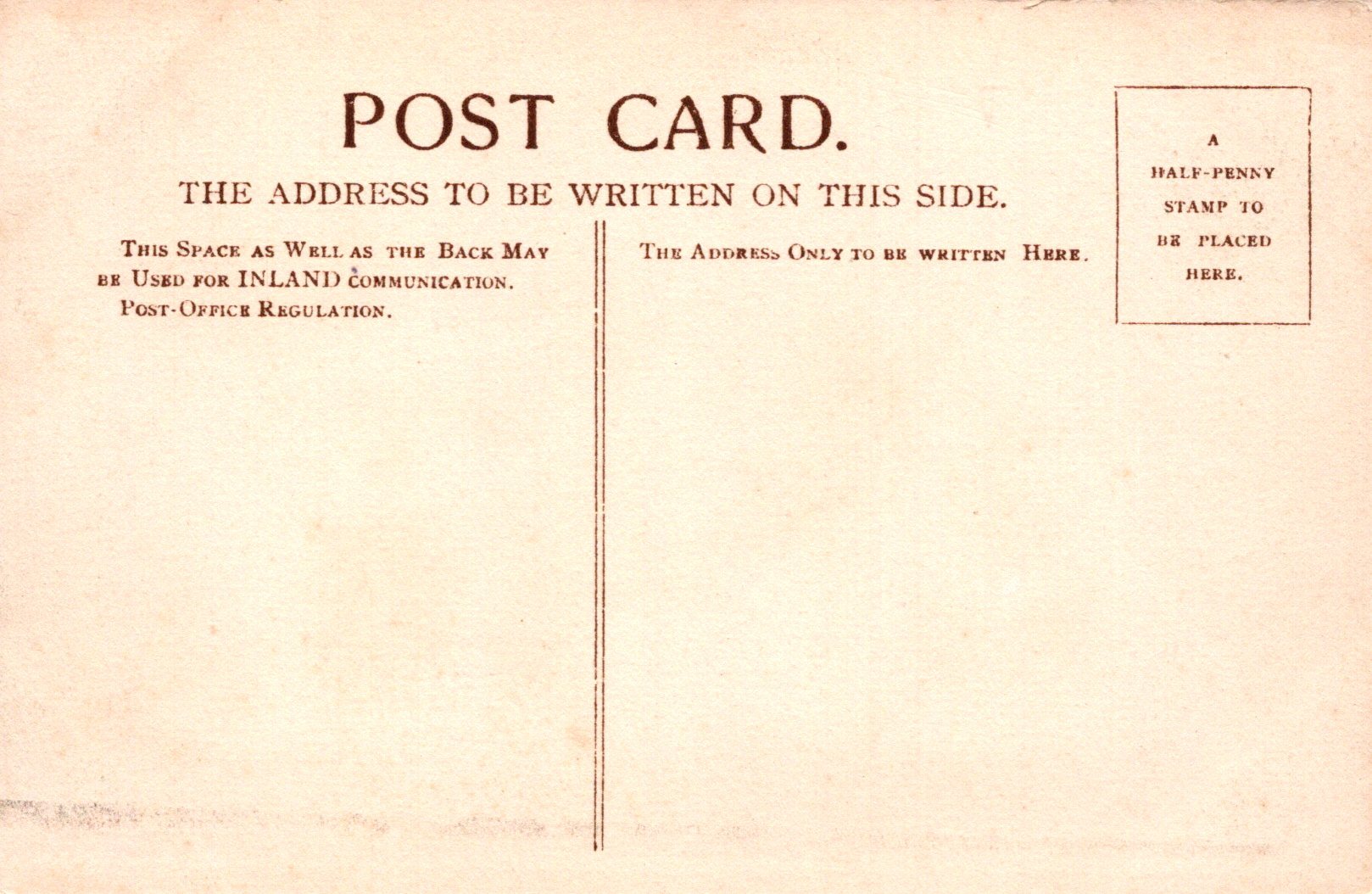 Vintage postcard with text instructions on address writing and stamp placement.