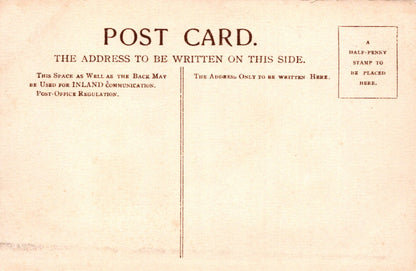Vintage postcard with text instructions on address writing and stamp placement.