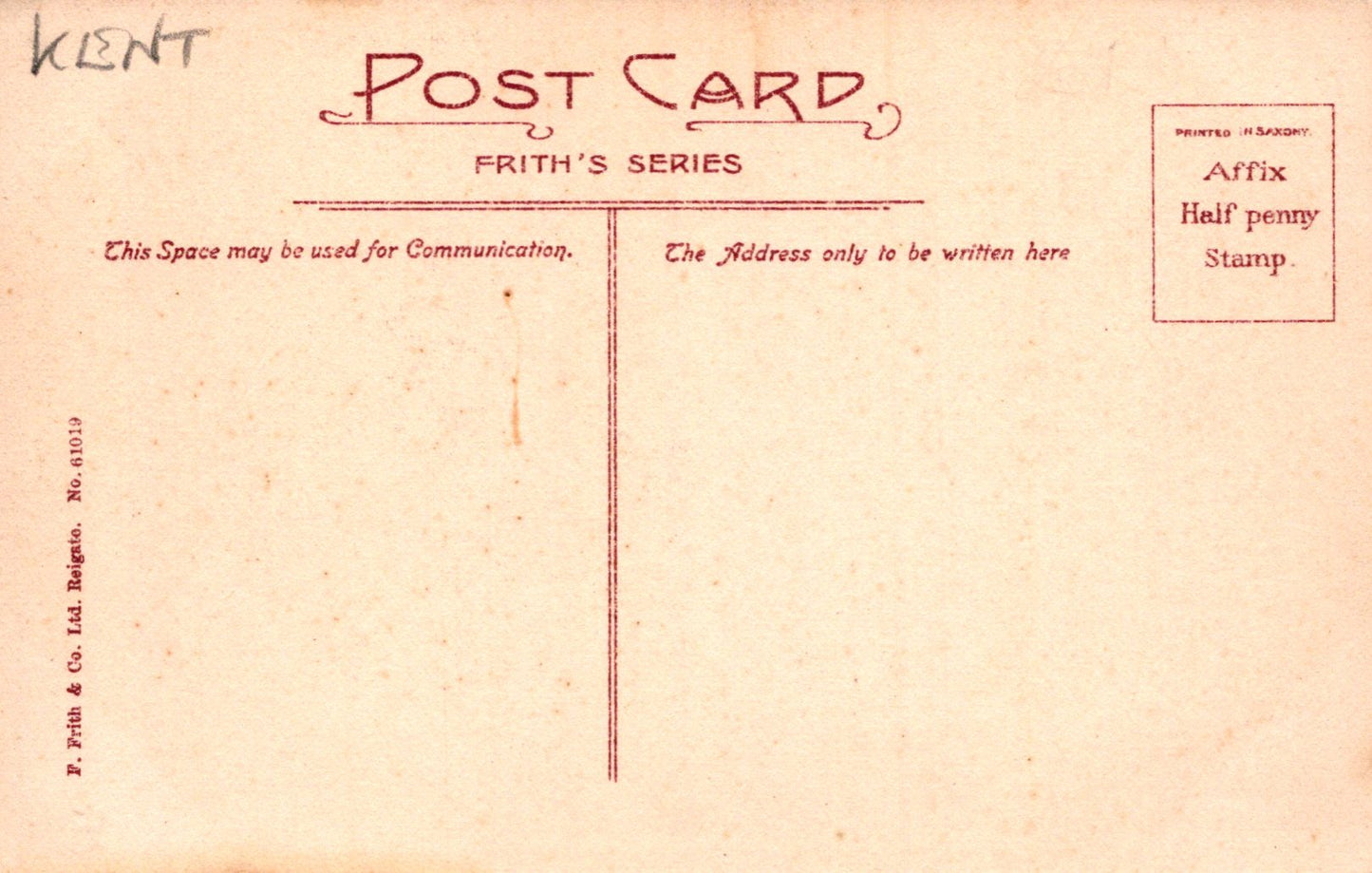 Vintage postcard with text and design elements on a beige background