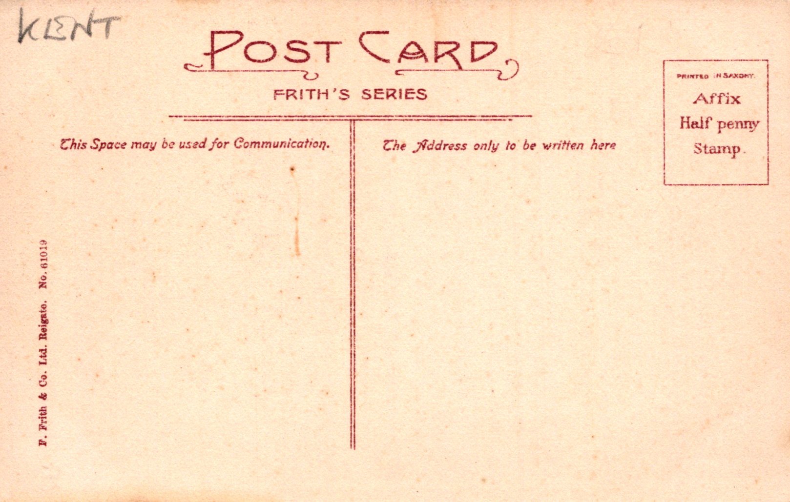 Vintage postcard with text and design elements on a beige background