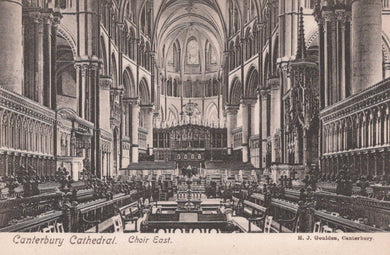 Vintage black and white photograph of Canterbury Cathedral's Choir East