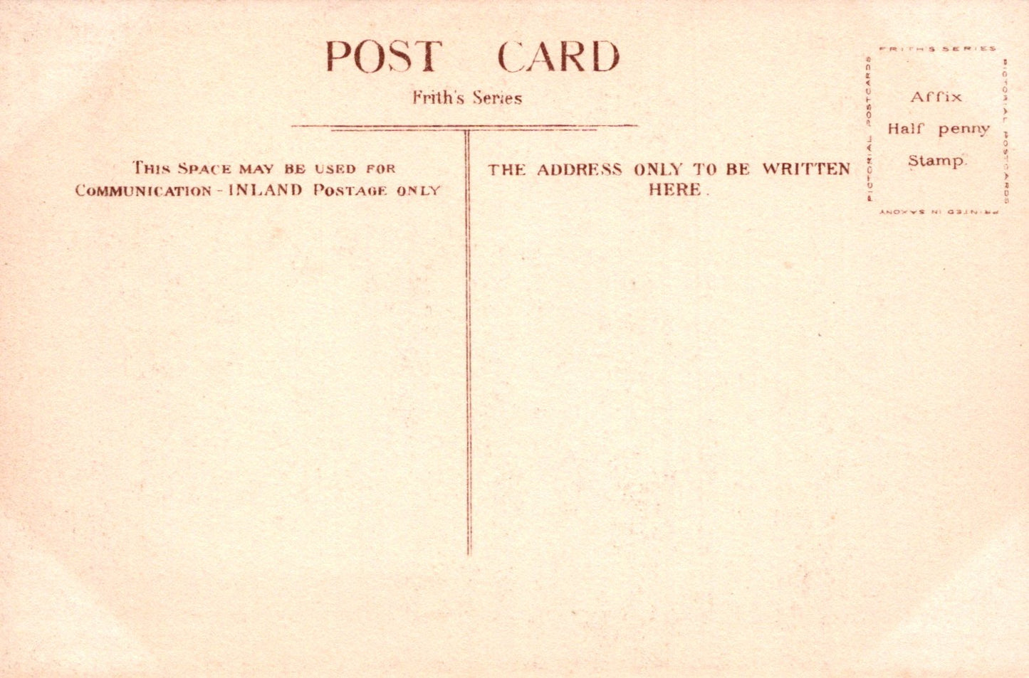 Vintage postcard with text and design elements on a beige background