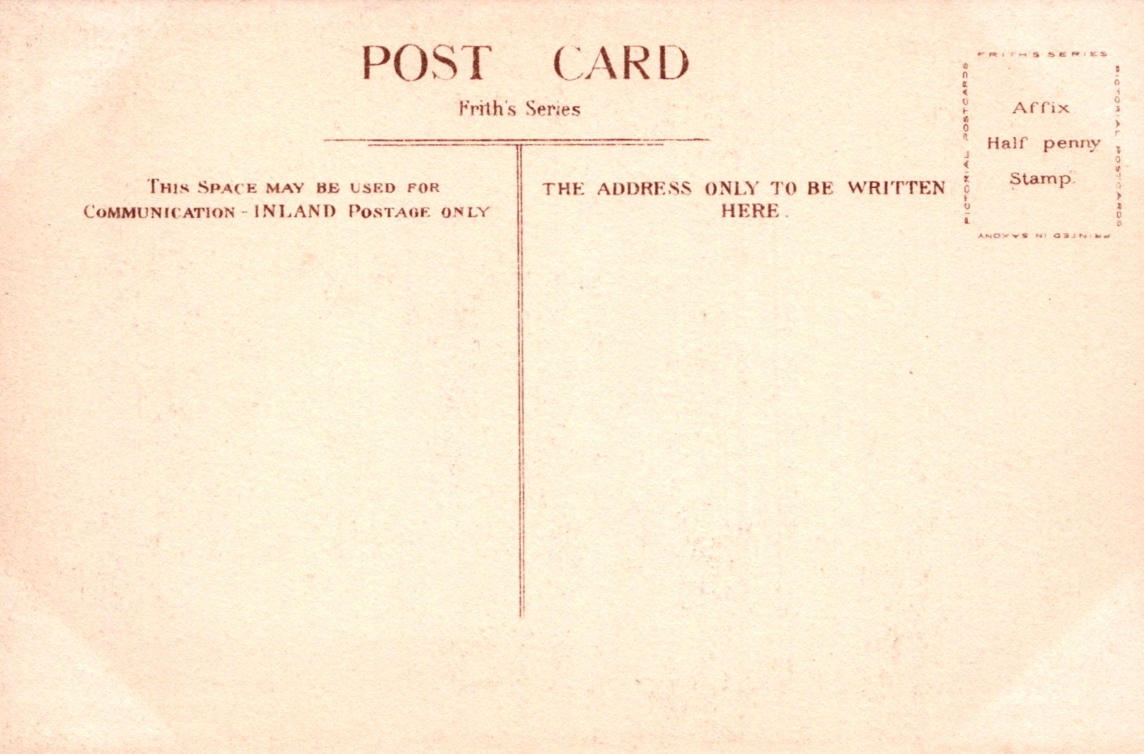 Vintage postcard with text and design elements on a beige background