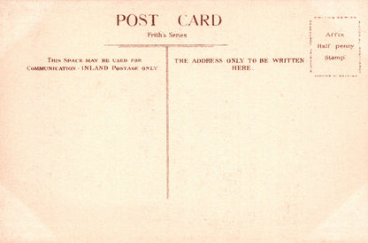 Vintage postcard with text and design elements on a beige background