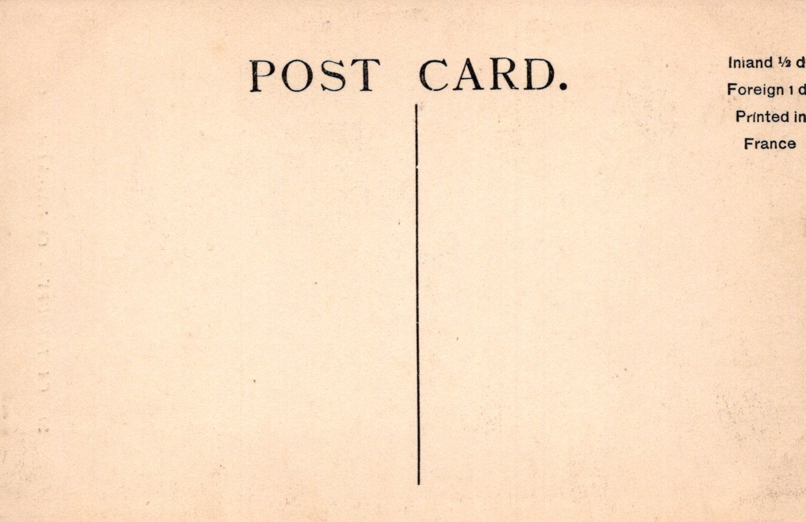 Beige postcard with 'POST CARD.' text on a beige background