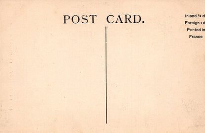 Beige postcard with 'POST CARD.' text on a beige background
