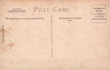 Load image into Gallery viewer, Back of a vintage postcard with text and &#39;British Manufacture&#39; label.
