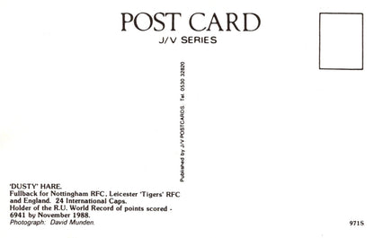 Back of a postcard with text and a rectangular area for a photograph on a white background