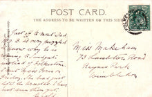 Load image into Gallery viewer, Vintage postcard with handwritten text and a stamp, featuring the address &#39;Miss Makeham&#39;.
