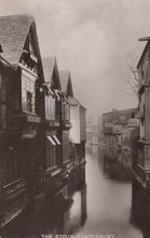 Load image into Gallery viewer, Vintage black and white photograph of a canal with buildings on either side in Canterbury.

