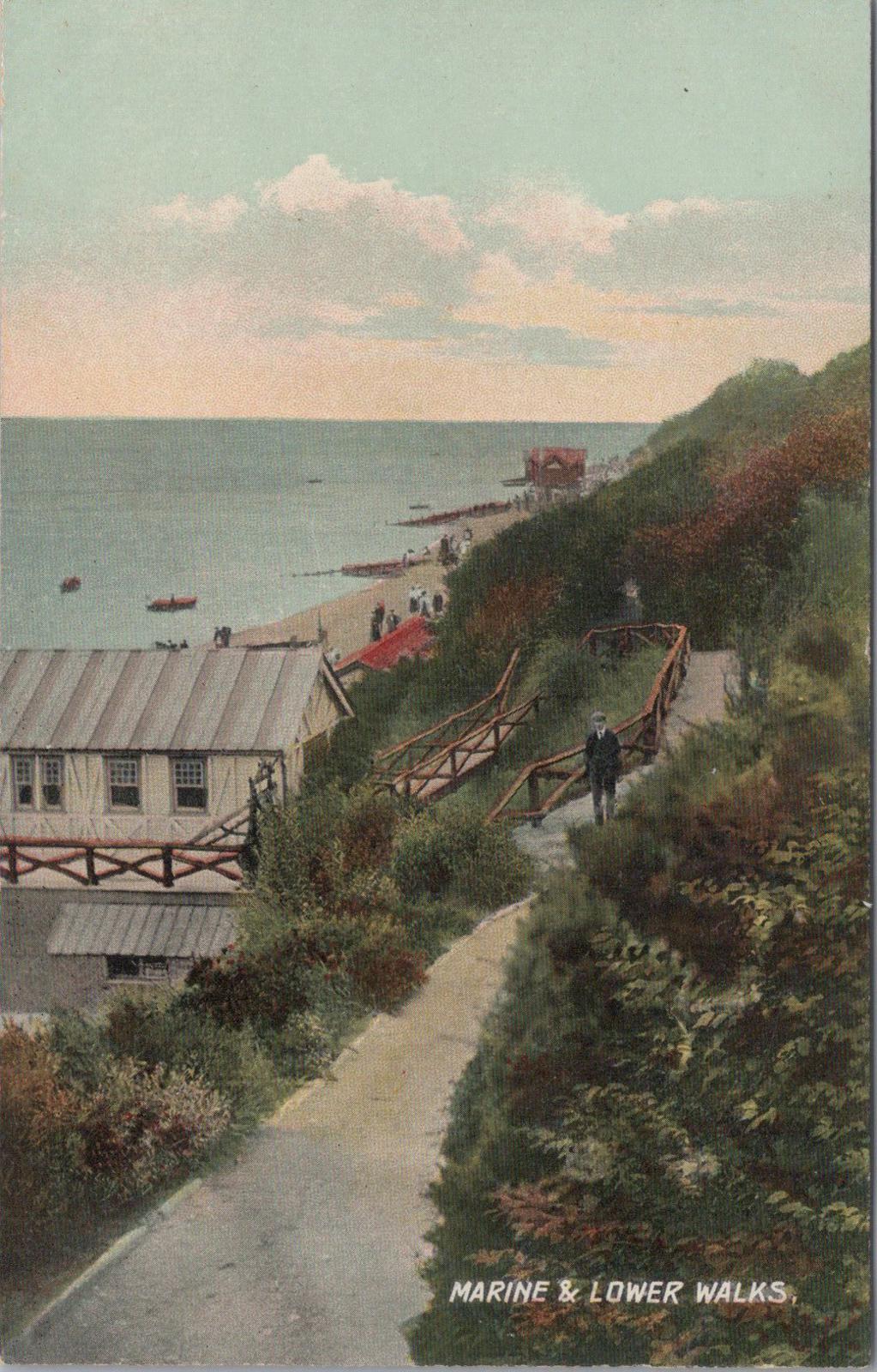 Kent Postcard - Folkestone, Marine and Lower Walks  XT214