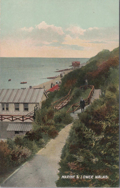 Kent Postcard - Folkestone, Marine and Lower Walks  XT214