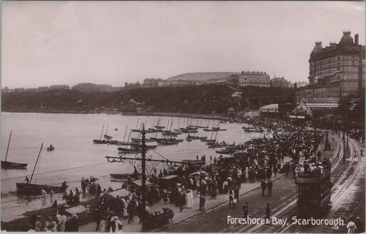 Yorkshire Postcard - Foreshore and Bay, Scarborough  XT222