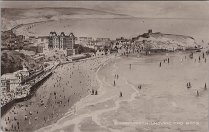 Yorkshire Postcard - Scarborough, Showing Two Bays  XT342