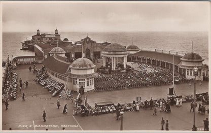 Sussex Postcard: Pier and Bandstand, Hastings   XT348