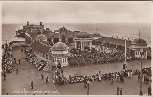 Sussex Postcard: Pier and Bandstand, Hastings   XT348