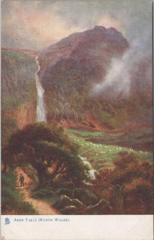 Wales Postcard - Aber Falls, Rhaeadr Fawr, bergwyngregyn, Caernarvonshire XT951