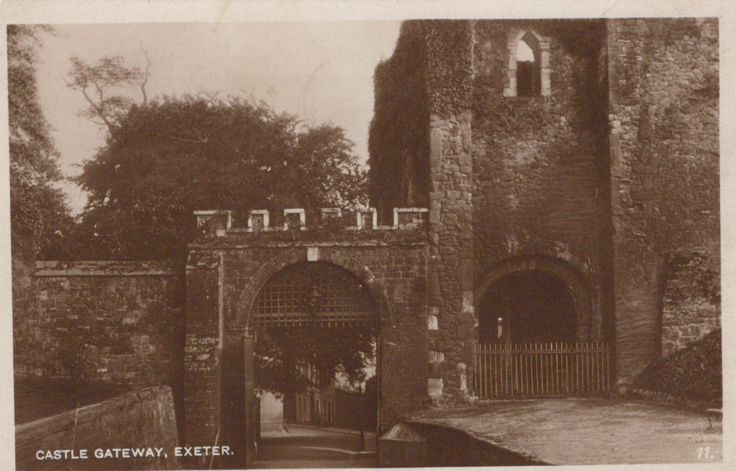 Devon Postcard: Castle Gateway Exeter Rougemont Castle XT2160