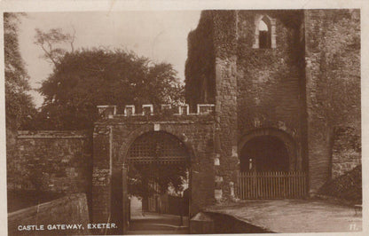 Devon Postcard: Castle Gateway Exeter Rougemont Castle XT2160