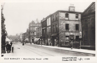 Lancashire Postcard: Old Burnley Manchester Road Street Scene (Repro) XT2170