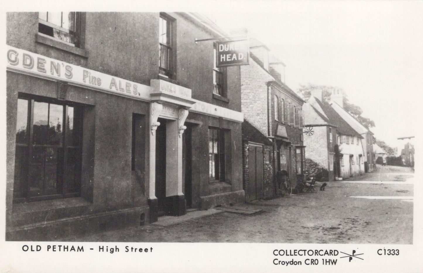 Kent Postcard: Old Petham High Street Dukes Head Pub Ogden's Fine Ales  XT2175
