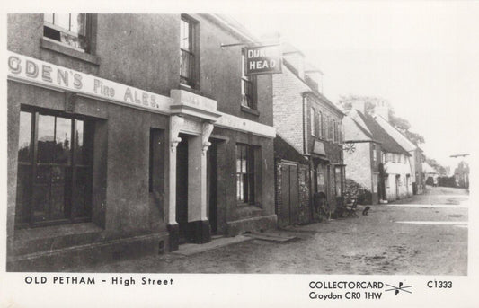 Kent Postcard: Old Petham High Street Dukes Head Pub Ogden's Fine Ales  XT2175