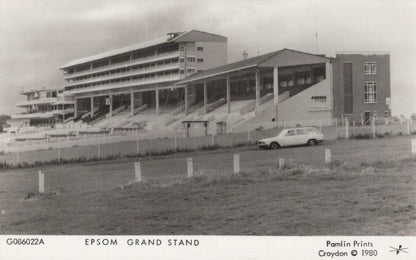 Surrey Postcard: Epsom Grand Stand Racecourse, Horse Racing  XT2176