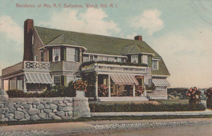 America Postcard-Residence,Mrs RF Ballantine Home Watch Hill,Rhode Island XT1232