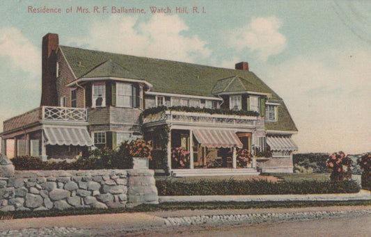 America Postcard-Residence,Mrs RF Ballantine Home Watch Hill,Rhode Island XT1232