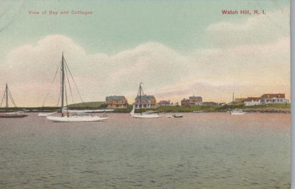 America Postcard - View of Bay and Cottages, Watch Hill, Rhode Island XT1235