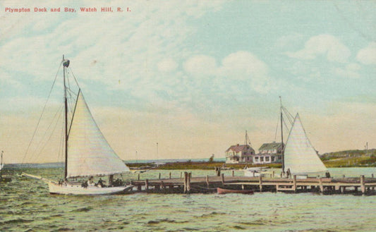 America Postcard - Plympton Dock and Bay, Watch Hill, Rhode Island XT1236