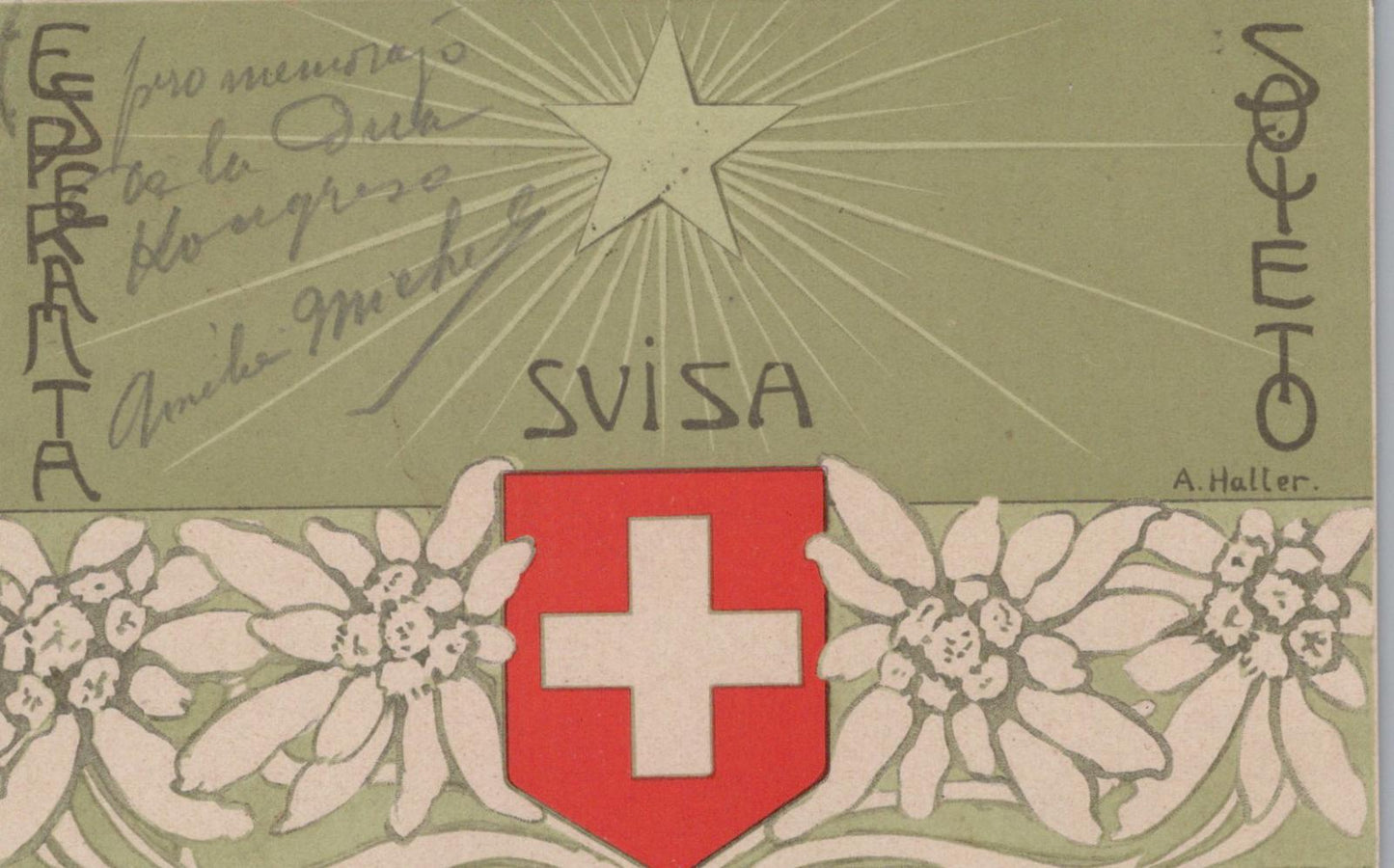 Switzerland Postcard - Swiss Esperanto Society, Heraldic, Heraldry XT1237