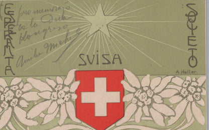 Switzerland Postcard - Swiss Esperanto Society, Heraldic, Heraldry XT1237
