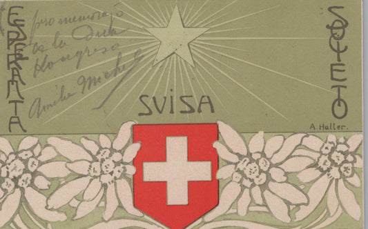 Switzerland Postcard - Swiss Esperanto Society, Heraldic, Heraldry XT1237