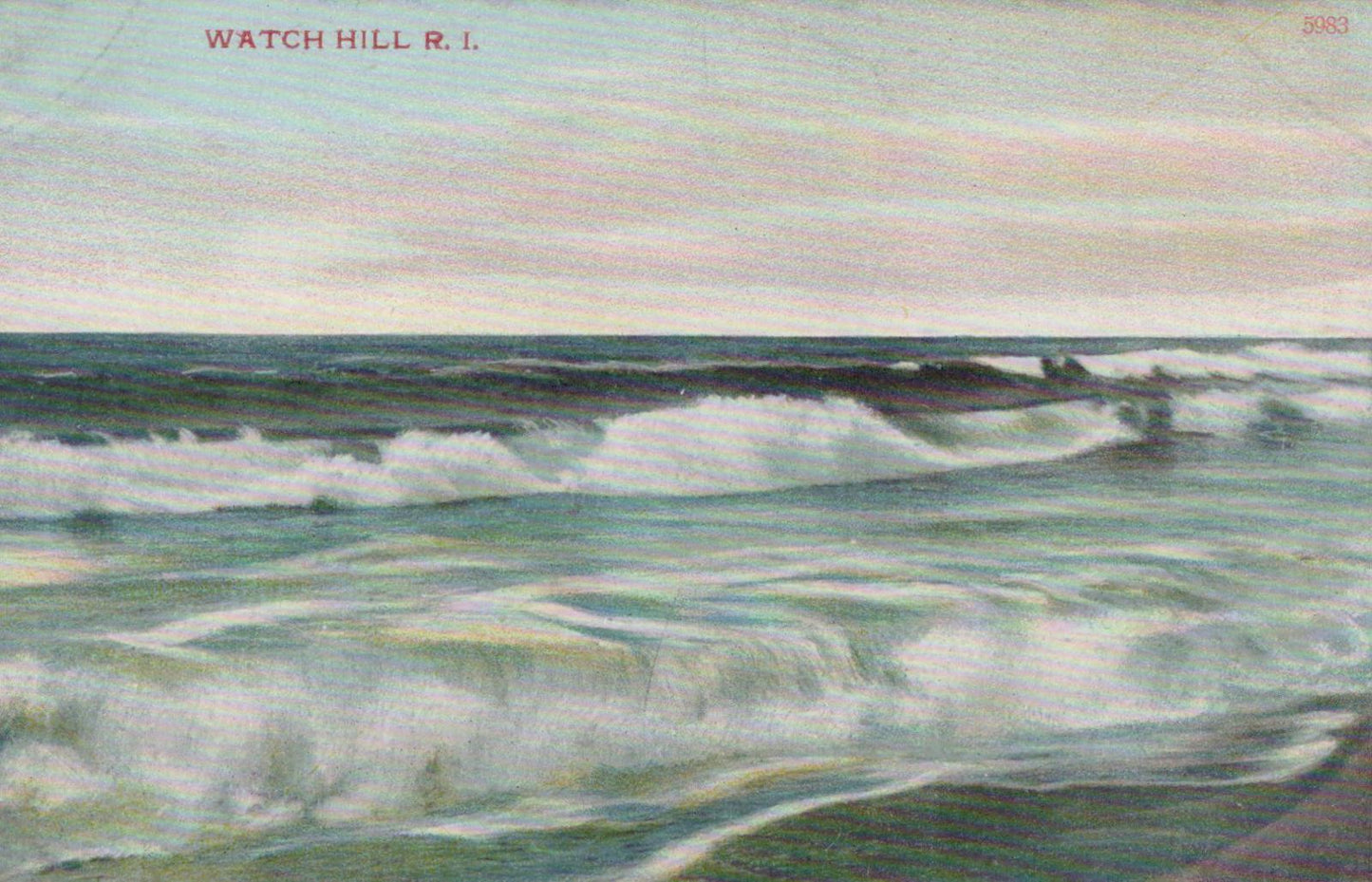America Postcard - Watch, Hill, Rhode Island, Surf and Waves XT1242