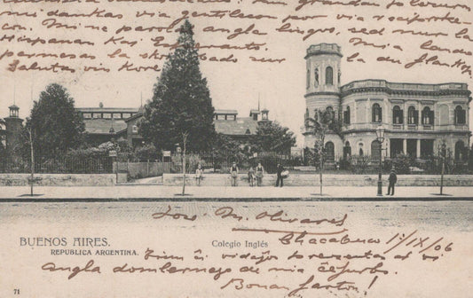 Argentina Postcard: Buenos Aires Colegio Inglés School Street Scene XT2144