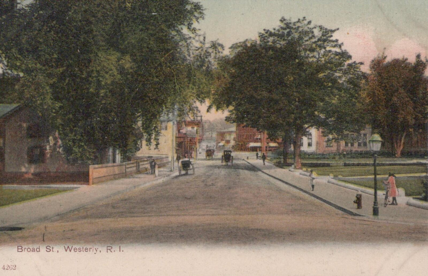 USA Postcard: Broad St Westerly Rhode Island RI Street Scene XT2150