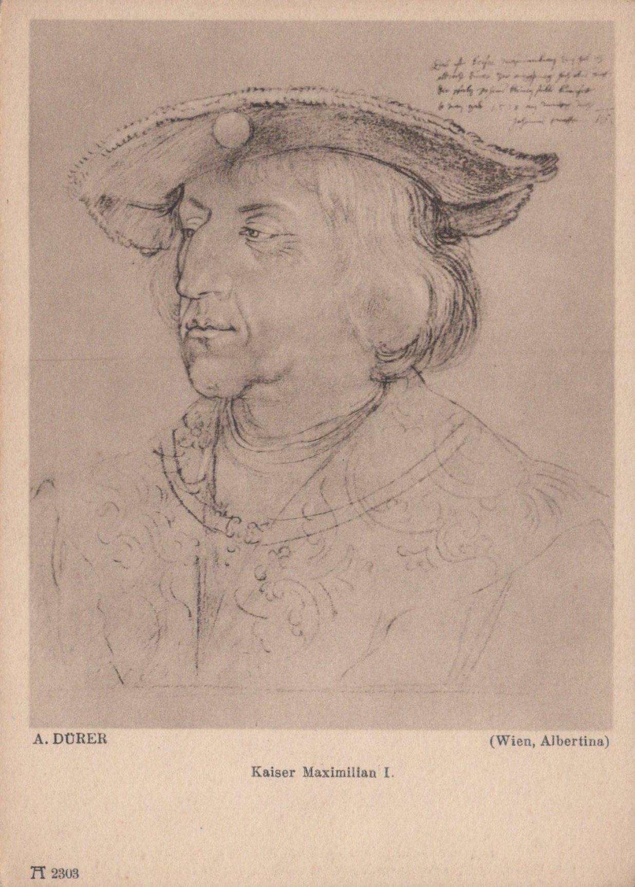 Art Postcard - A.Durer, Kaiser Maxmillian I - VT575
