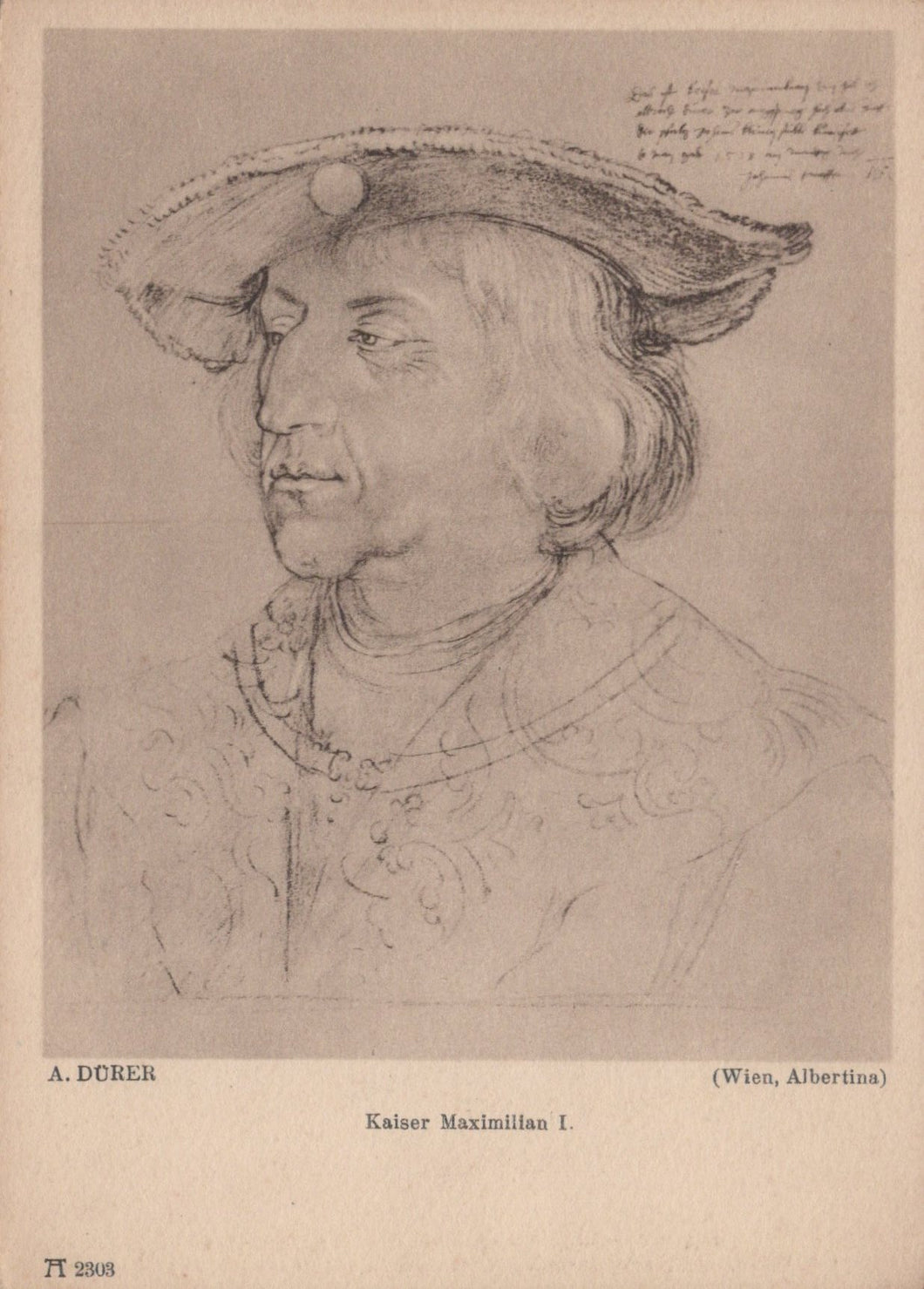 Art Postcard - A.Durer, Kaiser Maxmillian I - VT575