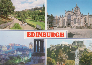 Scotland Postcard - Views of Edinburgh, The Castle, Princes Street Gardens   VT579