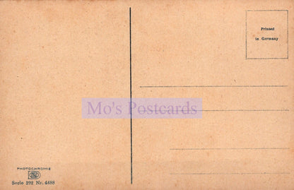 Back of a postcard with text and a line for writing, branded 'Mo's Postcards'.