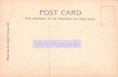 Vintage-style postcard with 'Mo's Postcards' branding on a beige background