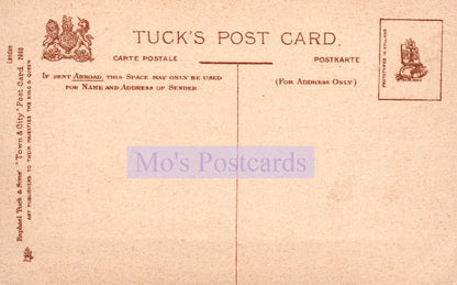 Back of a Tuck's postcard with branding and text